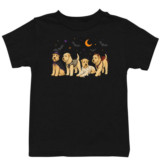 Soft Coated Wheaten Terrier Halloween Lineup - Kids Unisex T-Shirt