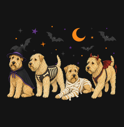 Soft Coated Wheaten Terrier Halloween Lineup - Kids Unisex T-Shirt