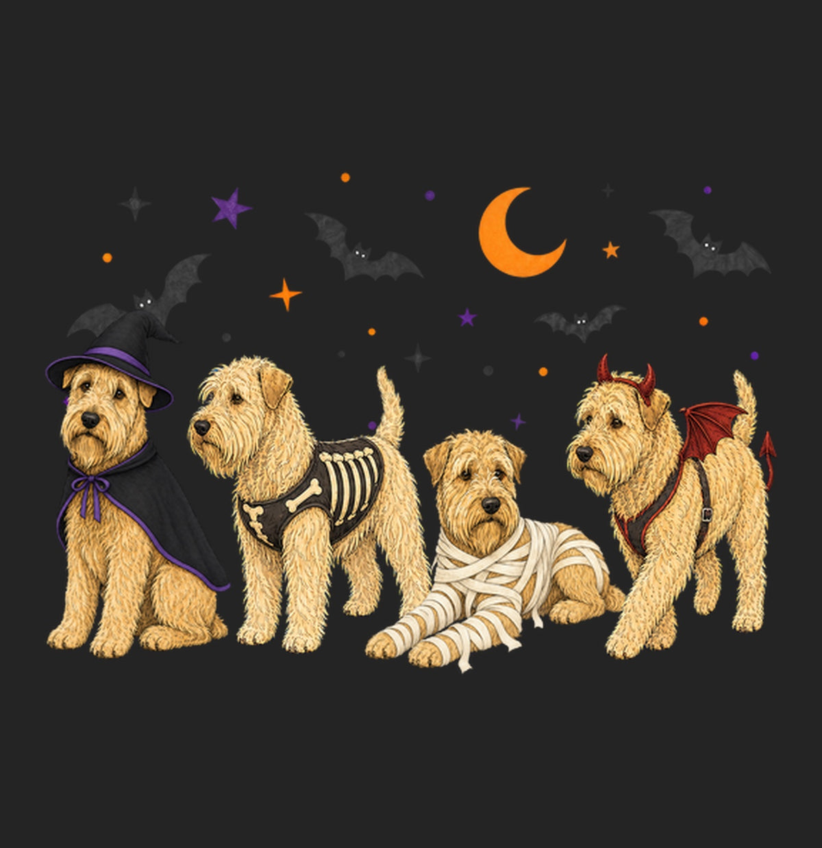 Soft Coated Wheaten Terrier Halloween Lineup - Women's Tri-Blend T-Shirt