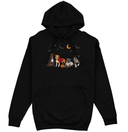 Staffordshire Bull Terrier Halloween Lineup - Adult Unisex Hoodie
