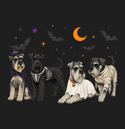 Standard Schnauzer Halloween Lineup - Adult Tri-Blend T-Shirt