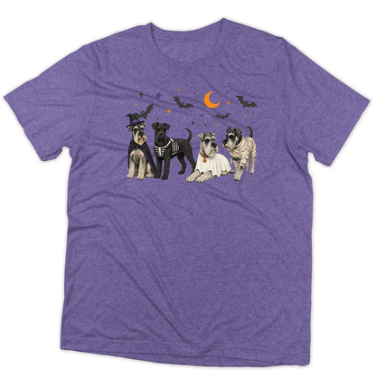 Standard Schnauzer Halloween Lineup - Adult Tri-Blend T-Shirt