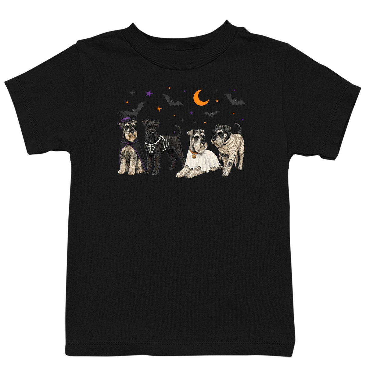 Standard Schnauzer Halloween Lineup - Kids Unisex T-Shirt