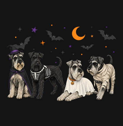 Standard Schnauzer Halloween Lineup - Kids Unisex T-Shirt
