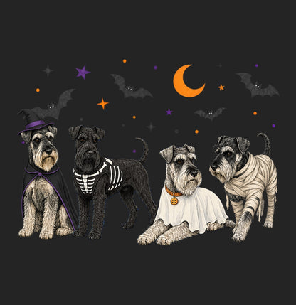 Standard Schnauzer Halloween Lineup - Women's Tri-Blend T-Shirt