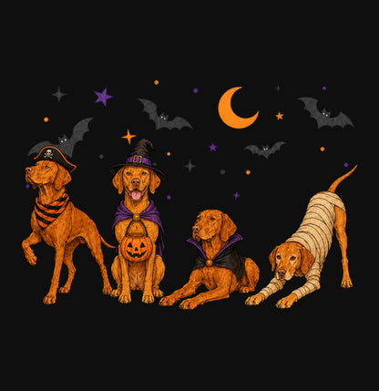 Vizsla Halloween Lineup - Adult Unisex Crewneck Sweatshirt