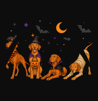 Vizsla Halloween Lineup - Adult Unisex Hoodie