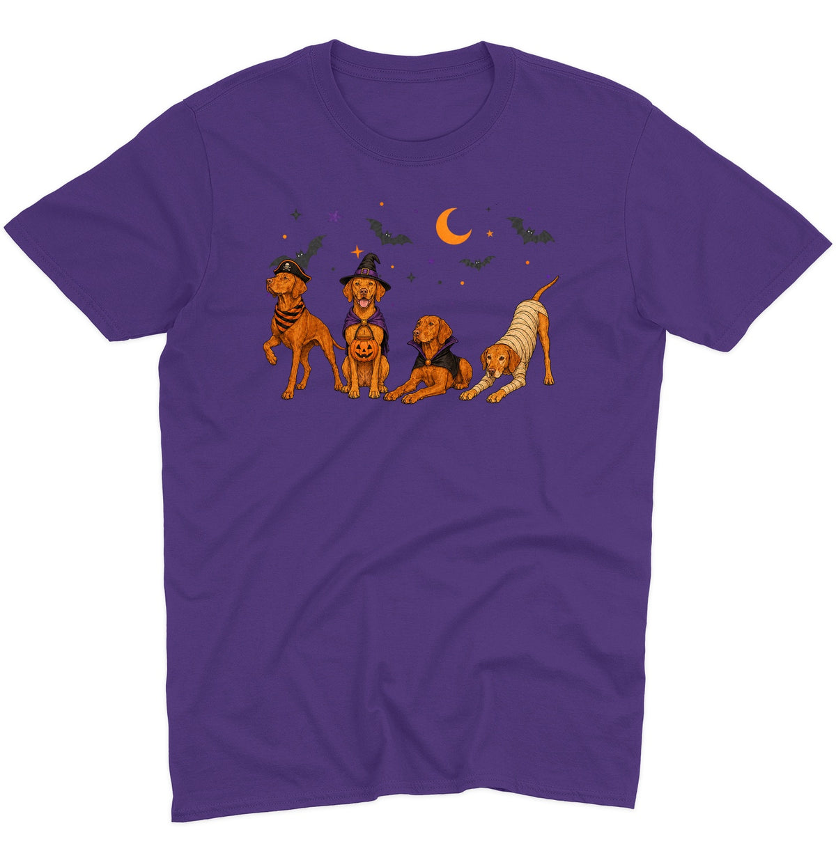 Vizsla Halloween Lineup - Adult Unisex T-Shirt
