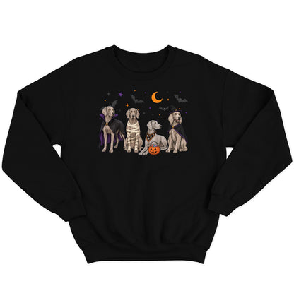 Weimaraner Halloween Lineup - Adult Unisex Crewneck Sweatshirt
