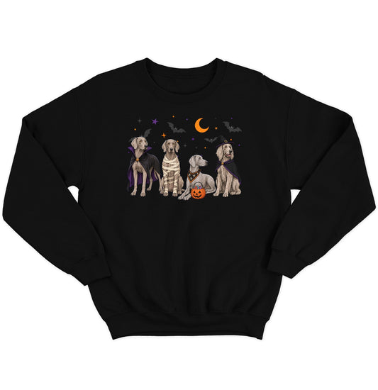 Weimaraner Halloween Lineup - Adult Unisex Crewneck Sweatshirt