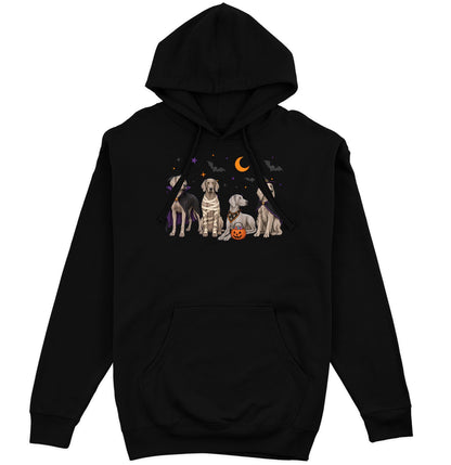 Weimaraner Halloween Lineup - Adult Unisex Hoodie