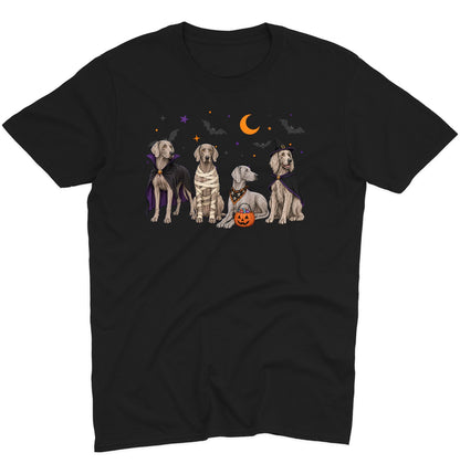 Weimaraner Halloween Lineup - Adult Unisex T-Shirt