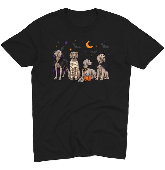 Weimaraner Halloween Lineup - Adult Unisex T-Shirt