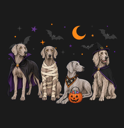 Weimaraner Halloween Lineup - Adult Unisex T-Shirt