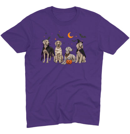 Weimaraner Halloween Lineup - Adult Unisex T-Shirt
