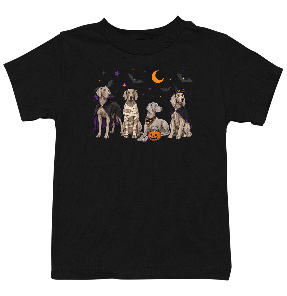 Weimaraner Halloween Lineup - Kids Unisex T-Shirt