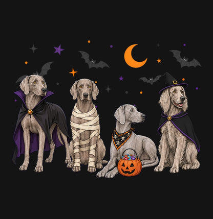 Weimaraner Halloween Lineup - Kids Unisex T-Shirt