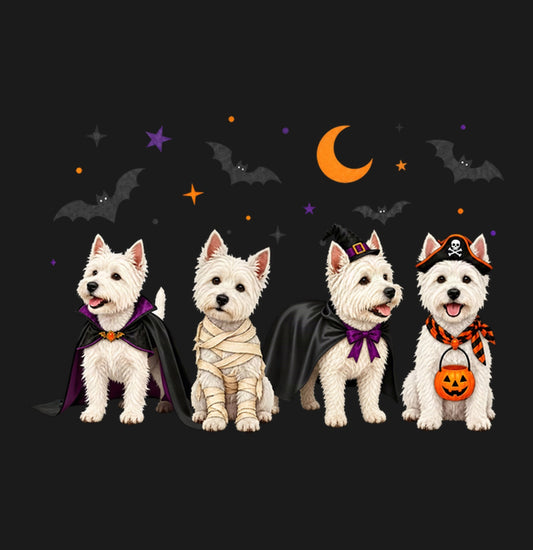 West Highland White Terrier Halloween Lineup - Adult Unisex T-Shirt