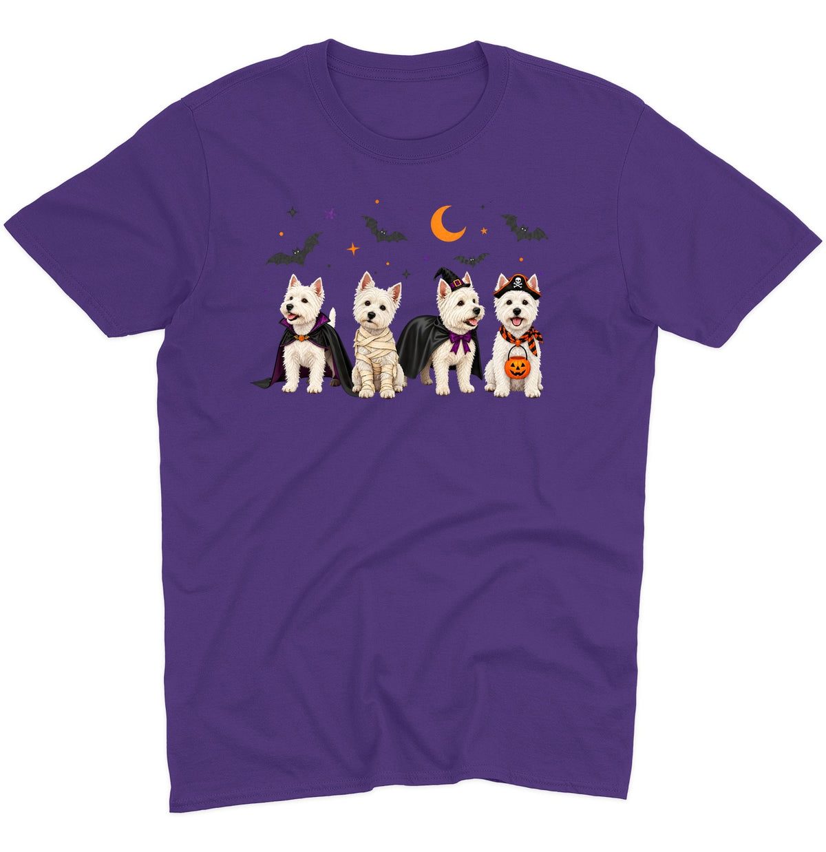 West Highland White Terrier Halloween Lineup - Adult Unisex T-Shirt