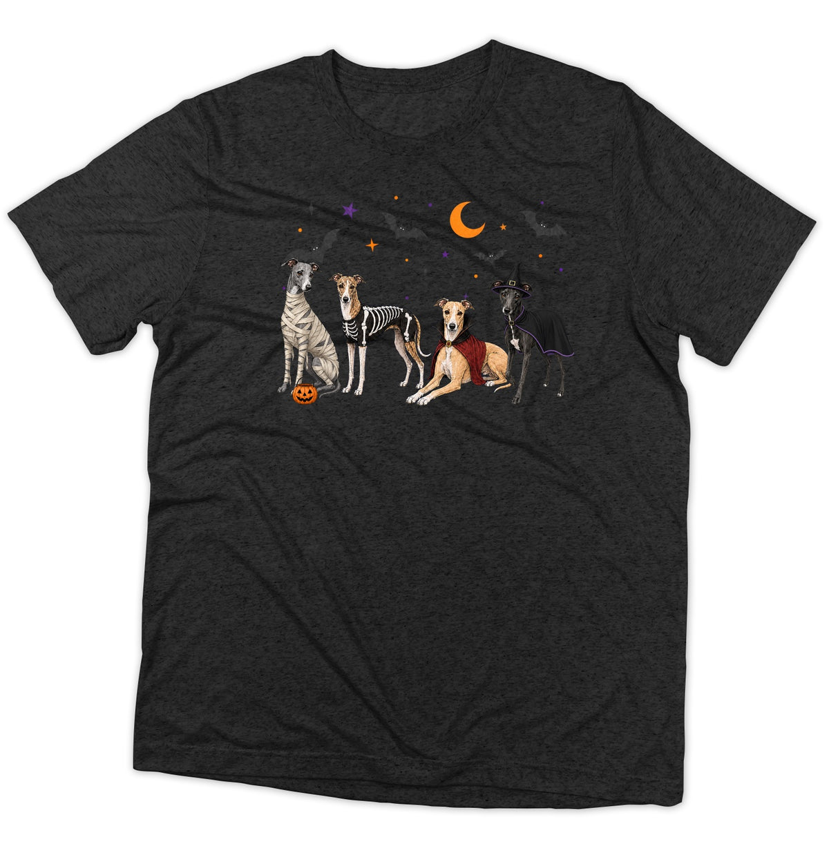 Whippet Halloween Lineup - Adult Tri-Blend T-Shirt