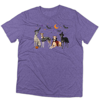 Whippet Halloween Lineup - Adult Tri-Blend T-Shirt