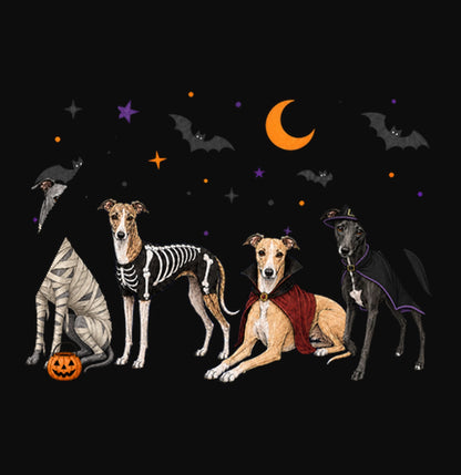 Whippet Halloween Lineup - Adult Unisex Hoodie