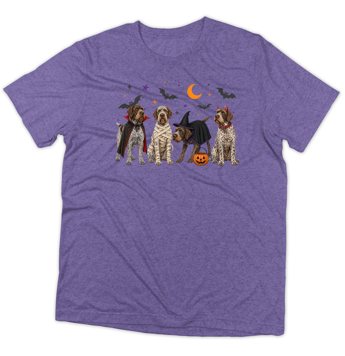 Wirehaired Pointing Griffon Halloween Lineup - Adult Tri-Blend T-Shirt