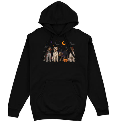 Wirehaired Pointing Griffon Halloween Lineup - Adult Unisex Hoodie