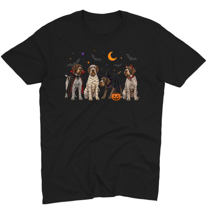 Wirehaired Pointing Griffon Halloween Lineup - Adult Unisex T-Shirt