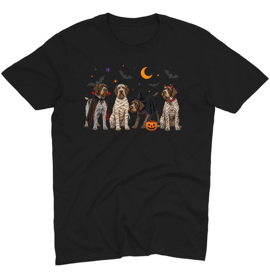 Wirehaired Pointing Griffon Halloween Lineup - Adult Unisex T-Shirt
