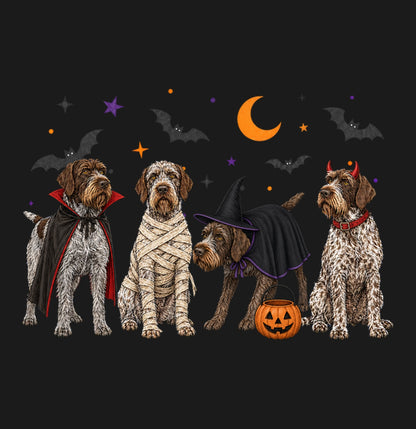 Wirehaired Pointing Griffon Halloween Lineup - Adult Unisex T-Shirt