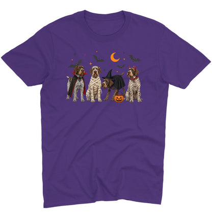 Wirehaired Pointing Griffon Halloween Lineup - Adult Unisex T-Shirt