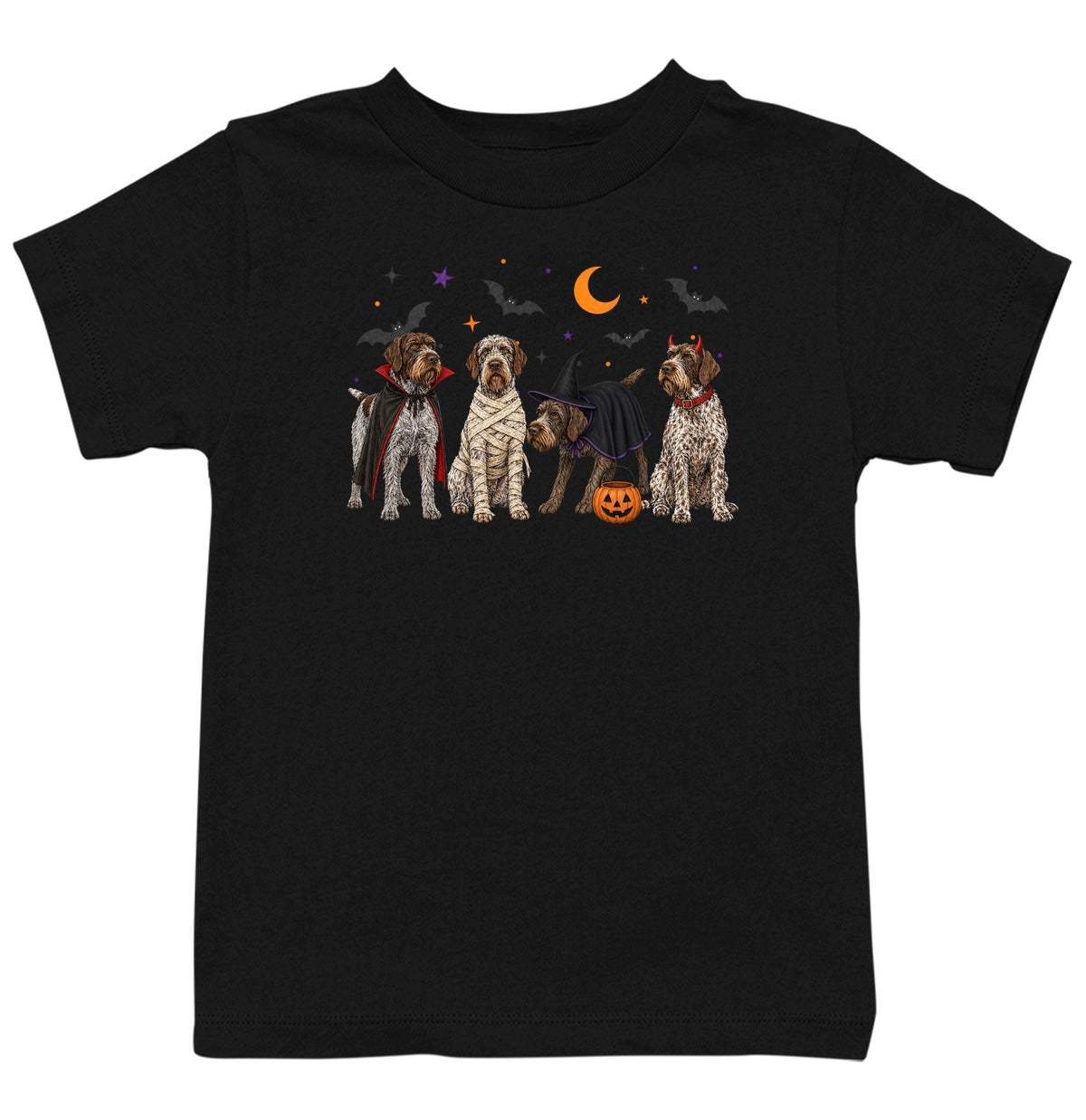 Wirehaired Pointing Griffon Halloween Lineup - Kids Unisex T-Shirt