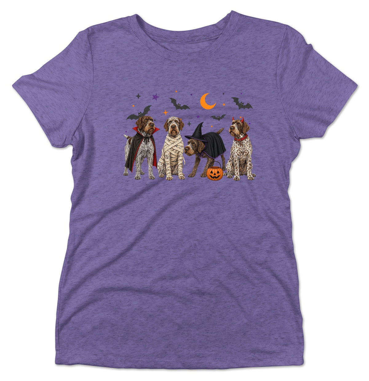 Wirehaired Pointing Griffon Halloween Lineup - Women's Tri-Blend T-Shirt