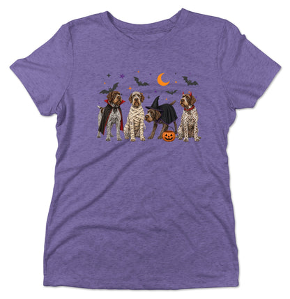 Wirehaired Pointing Griffon Halloween Lineup - Women's Tri-Blend T-Shirt