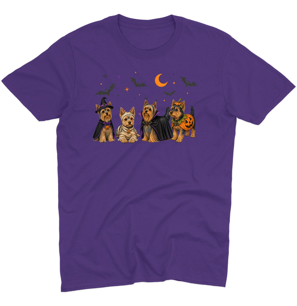 Yorkshire Terrier Halloween Lineup - Adult Unisex T-Shirt