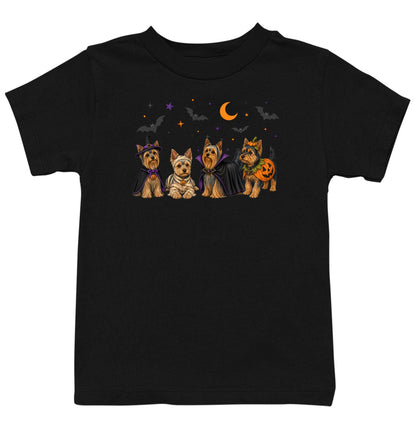 Yorkshire Terrier Halloween Lineup - Kids Unisex T-Shirt