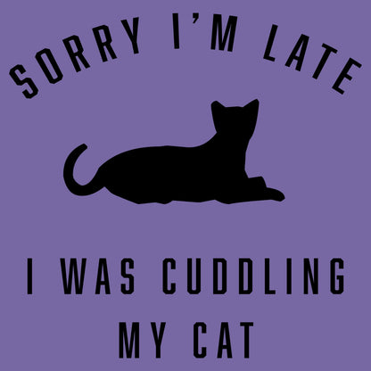 Sorry I'm Late Cat Cuddling Silhouette - Women's Tri-Blend T-Shirt