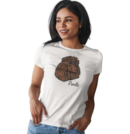 Brown Poodle Headshot - Women's Fitted T-Shirt