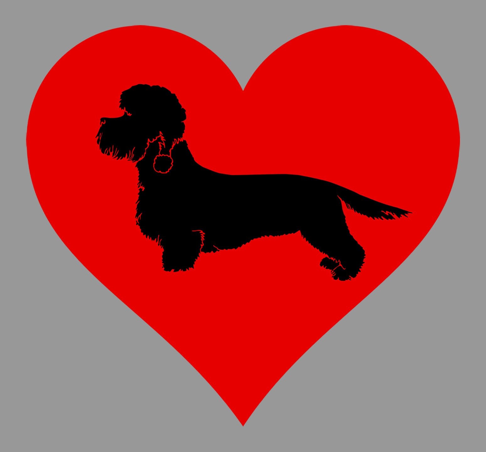 Dandie Dinmont Terrier on Heart Left Chest - Women's Full-Zip Hoodie Sweatshirt