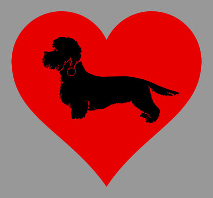 Dandie Dinmont Terrier on Heart Left Chest - Women's Full-Zip Hoodie Sweatshirt