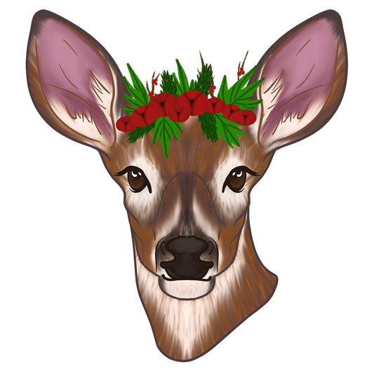 Christmas Doe - Women's V-Neck T-Shirt