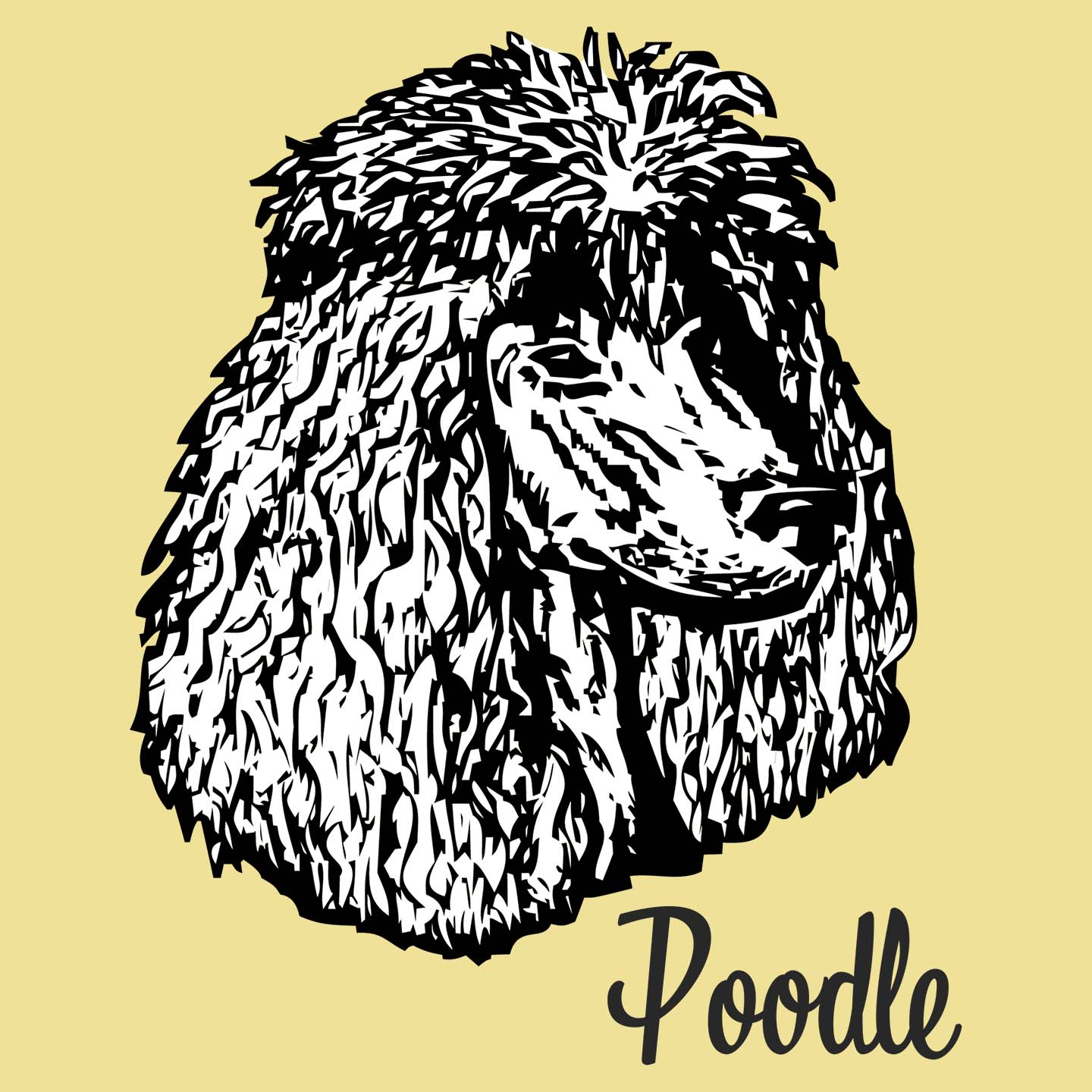 White Poodle Headshot - Adult Unisex T-Shirt