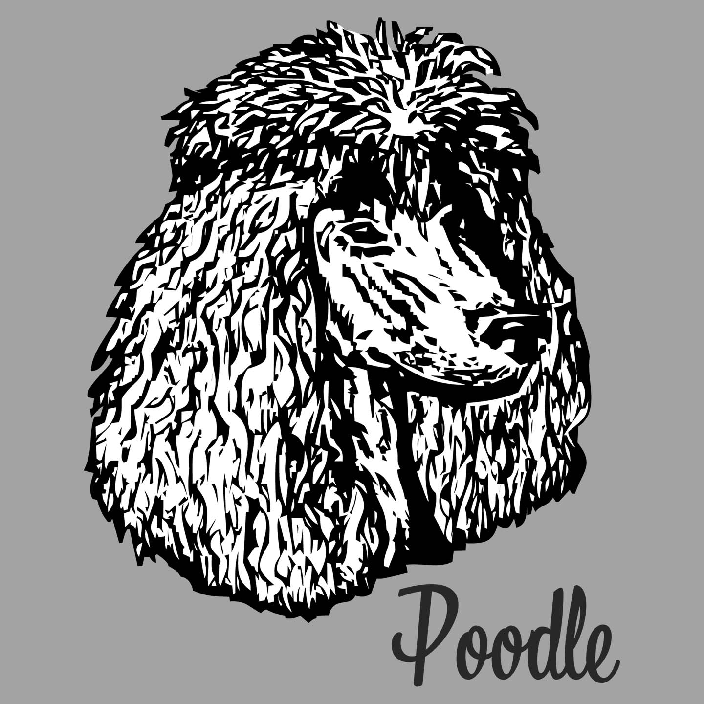 White Poodle Headshot - Women's V-Neck T-Shirt