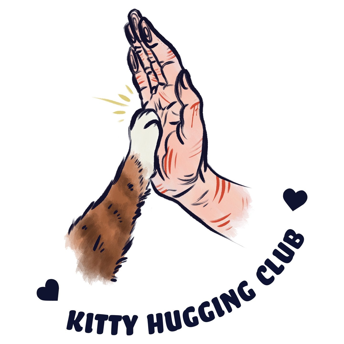 Kitty Hugging Club - Women's V-Neck Long Sleeve T-Shirt