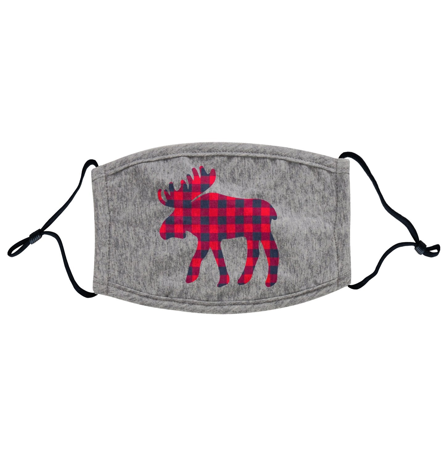 Plaid Moose - Adult Adjustable Face Mask