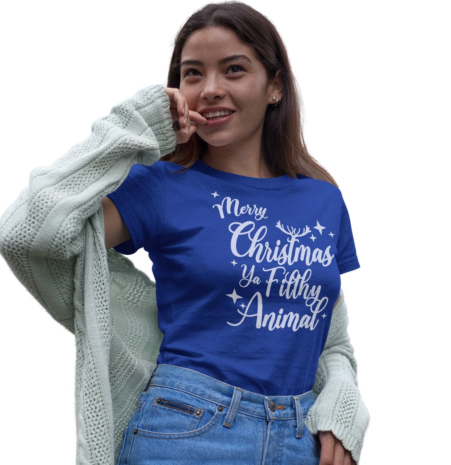 Animal Pride - Merry Christmas ya Filthy Animal - Women's Fitted T-Shirt