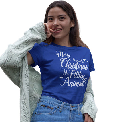 Animal Pride - Merry Christmas ya Filthy Animal - Women's Fitted T-Shirt