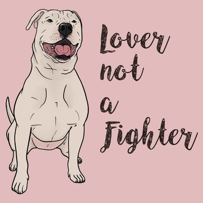 White Pit Bull Lover Not Fighter - Women's Fitted T-Shirt