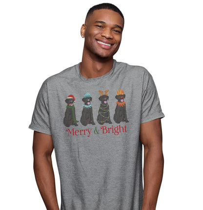 Black Lab Christmas Line Up - Adult Unisex T-Shirt